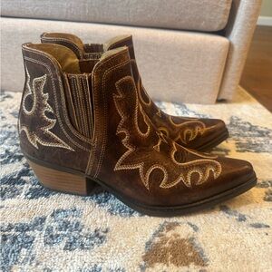 Brown Western Ankle Boots
